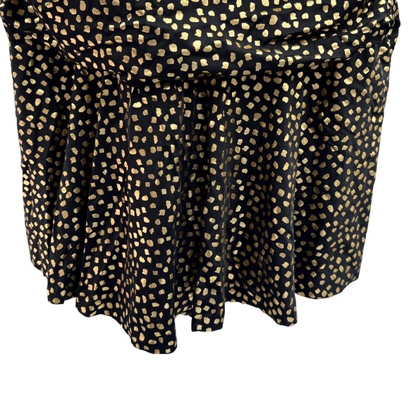 Swimsuits For All Swim Dress Size 28 Black Gold Dot Skirted One Piece NWT - Picture 4 of 9